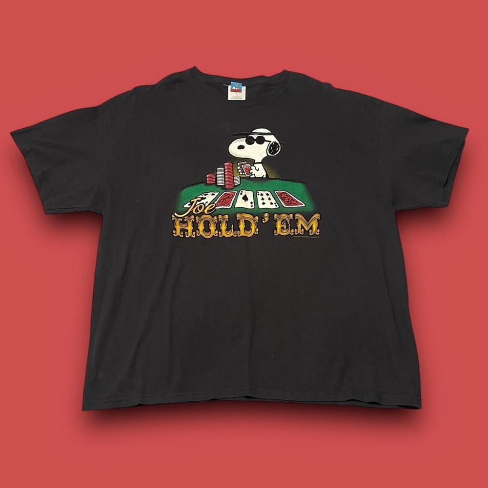 Vintage Snoopy Poker Graphic Tshirt Size XXL 90s Casino Peanuts Joe Cool